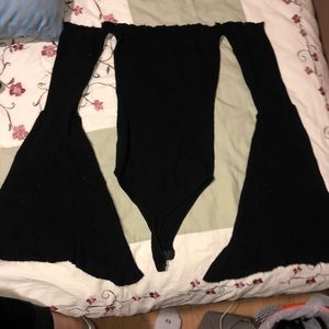 Off the shoulder flare sleeves bodysuit